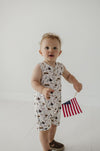 Babysprouts Boy's Sleeveless Romper - Burgers N' Dogs - Flying Ryno