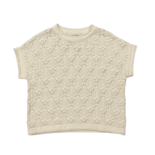 Babysprouts Cream Open Weave Sweater and Cluster Ruffled Skirt Set - Flying Ryno