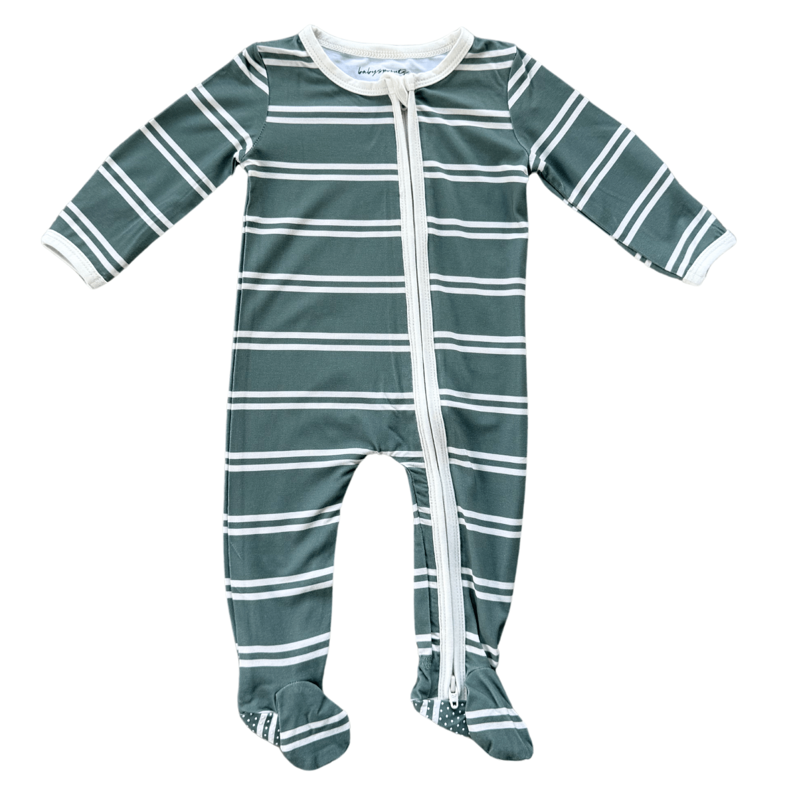 Babysprouts Footie Rompers - Pine Stripe - Flying Ryno