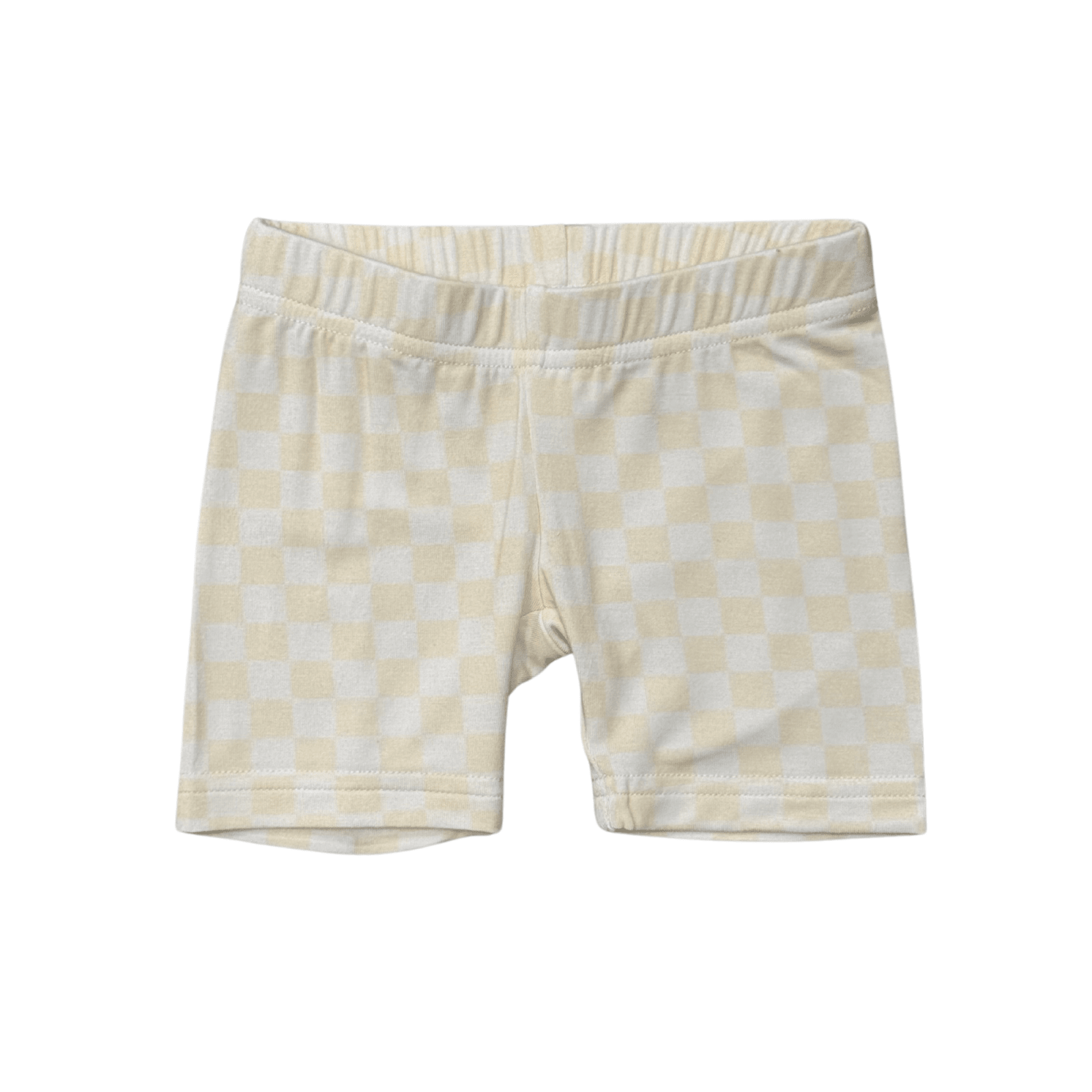 Babysprouts Girl's Ruffle Sleeve top and Biker Short Set - Checkered In Rutabaga - Flying Ryno