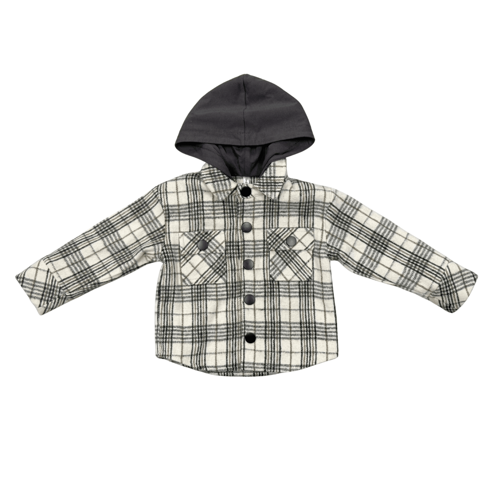 Babysprouts Hooded Shacked, Granite Plaid - Flying Ryno
