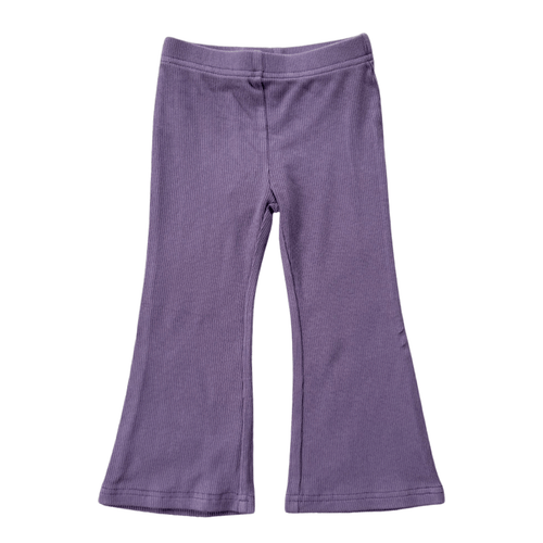 Babysprouts Lettuce Hem Tee and Flare Pants Set - Plum - Flying Ryno
