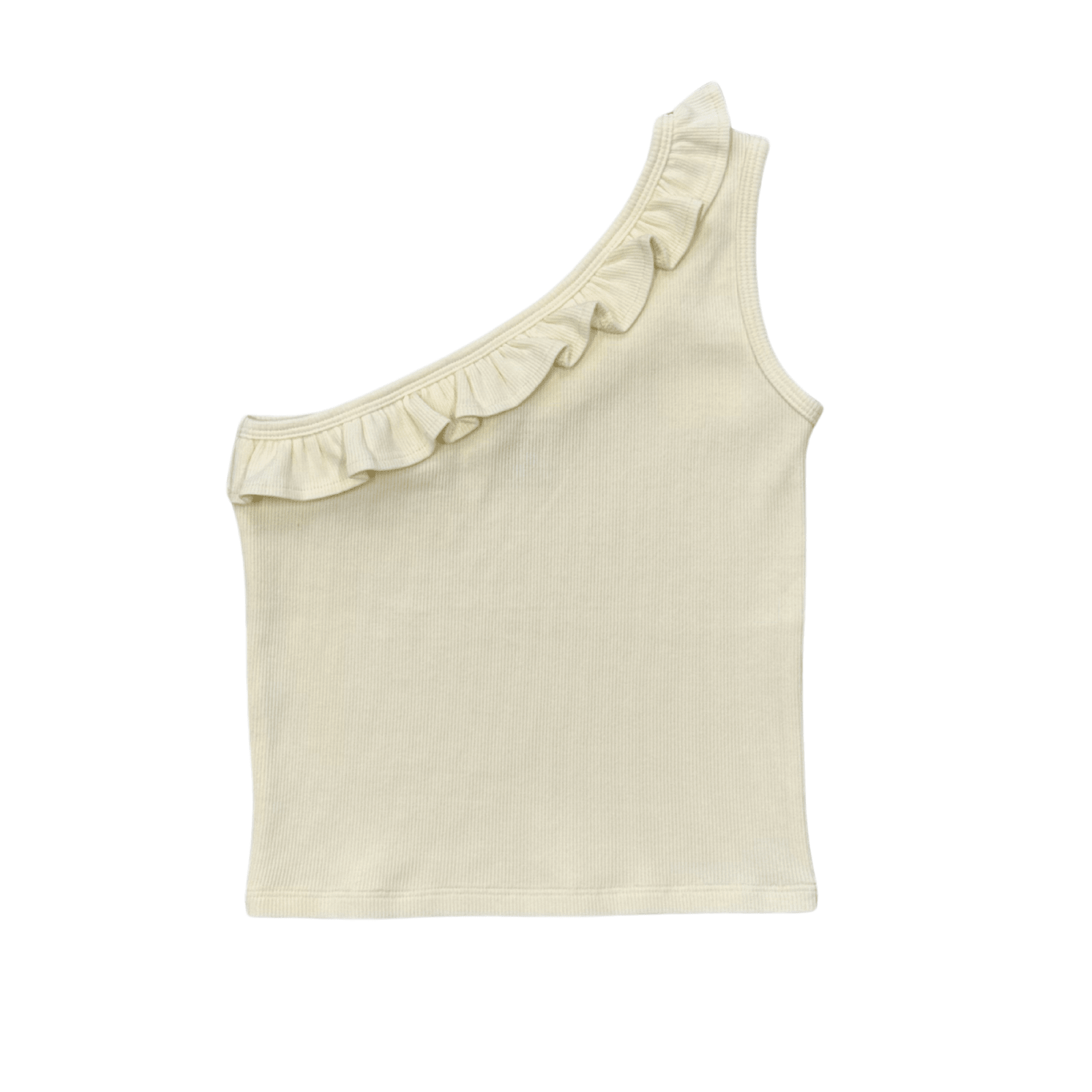 Babysprouts One - Shoulder Ribbed Tank, Off White - Flying Ryno