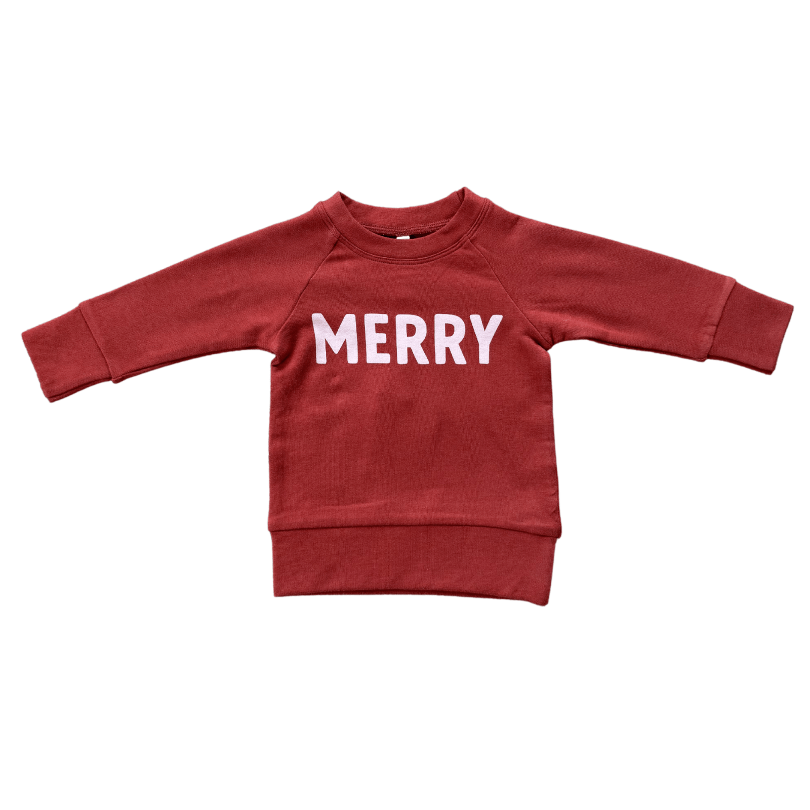 Babysprouts Raglan Sweatshirt - Merry in Bright Red and Patched Ribbed Leggings Candy Cane Set - Flying Ryno