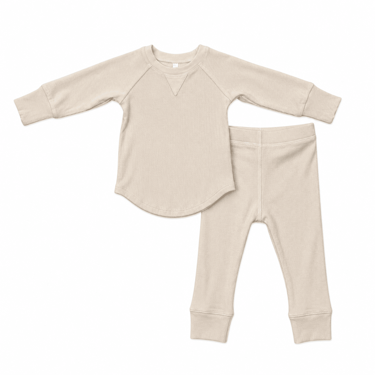 Babysprouts Ribbed Top and Leggings Set, Cream - Flying Ryno