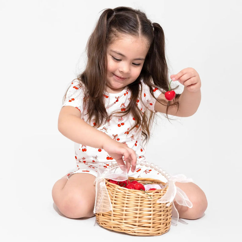 Bellabu Bear Cherry On Top Bamboo Kids Pajama Short Set - Flying Ryno