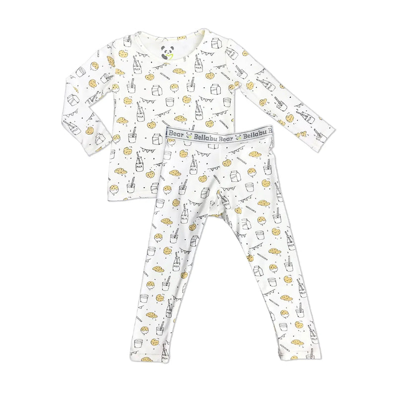 Bellabu Bear Milk and Cookies Bamboo Kids Pajamas - Flying Ryno