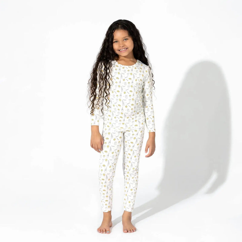 Bellabu Bear Milk and Cookies Bamboo Kids Pajamas - Flying Ryno