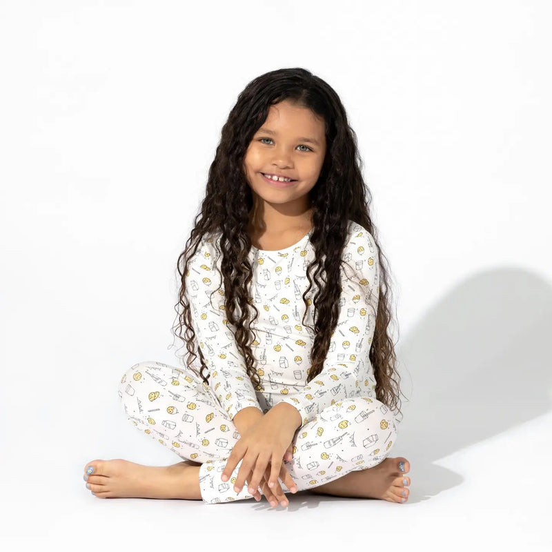 Bellabu Bear Milk and Cookies Bamboo Kids Pajamas - Flying Ryno