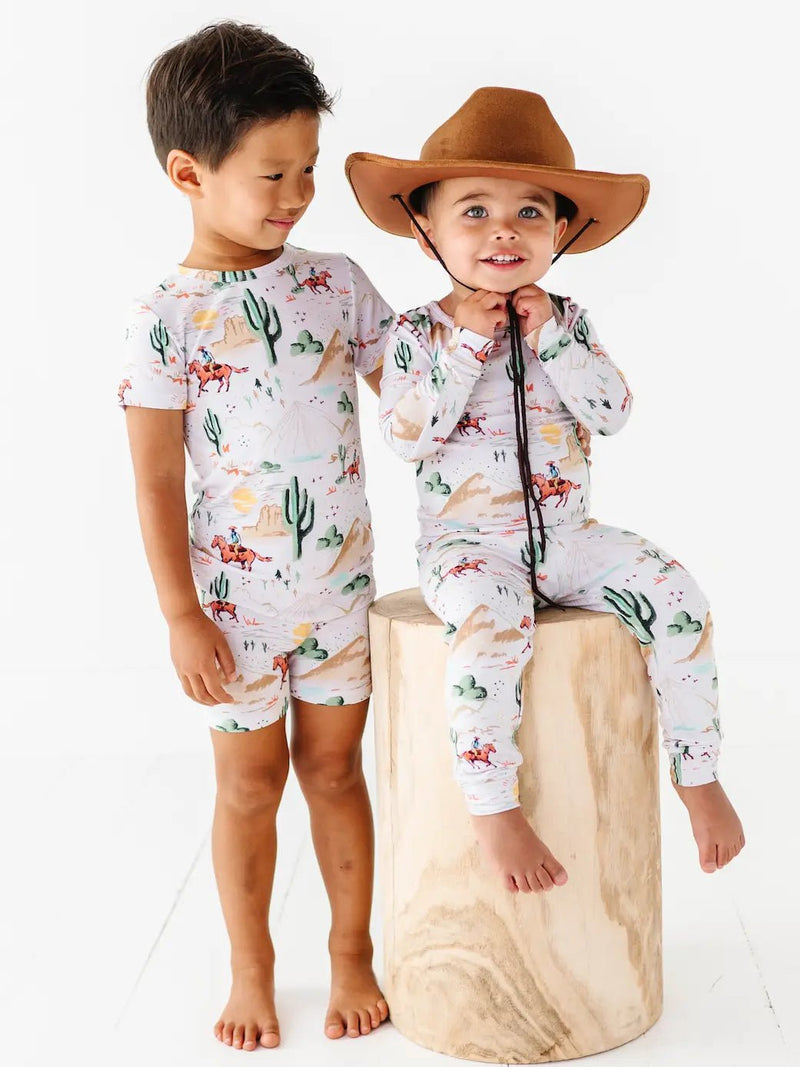 Bird and Bean Kids Bamboo Pajamas - Billy Western Kids Cowboy Clothes - Flying Ryno