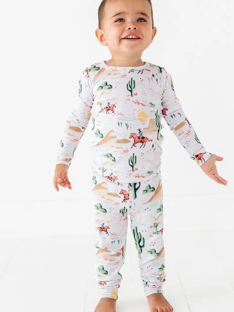 Bird and Bean Kids Bamboo Pajamas - Billy Western Kids Cowboy Clothes - Flying Ryno