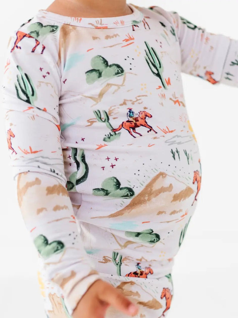 Bird and Bean Kids Bamboo Pajamas - Billy Western Kids Cowboy Clothes - Flying Ryno