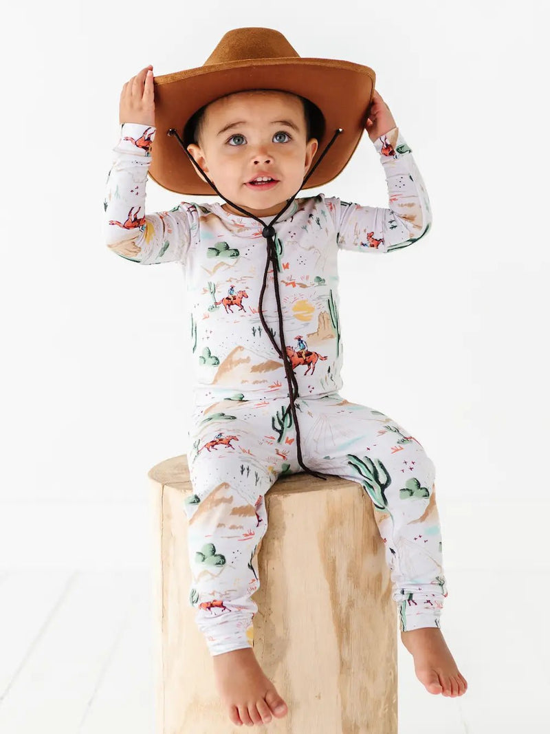 Bird and Bean Kids Bamboo Pajamas - Billy Western Kids Cowboy Clothes - Flying Ryno