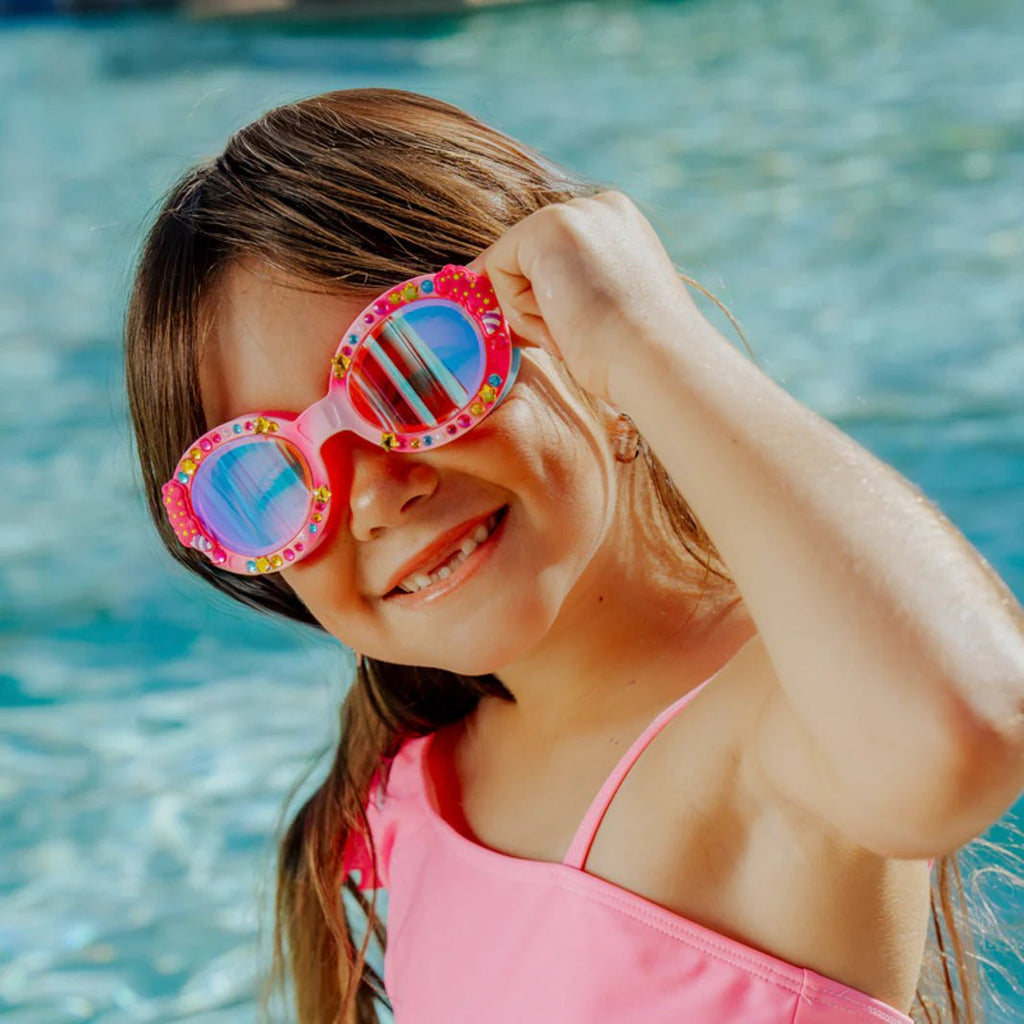 Bling2o Candy Carnival Kids’ Swim Goggles, Pink Parade - Flying Ryno