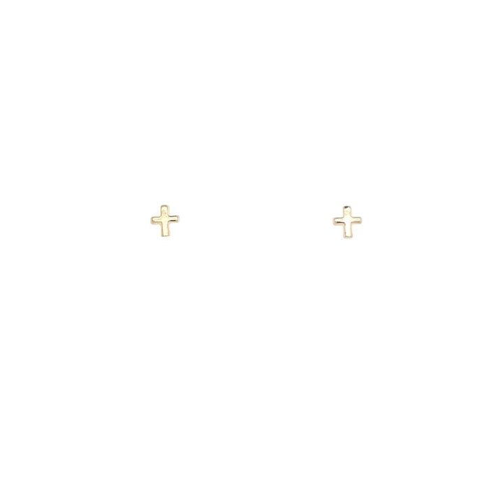 Coastal Grit CK Gold Cross Earring - Small - Flying Ryno