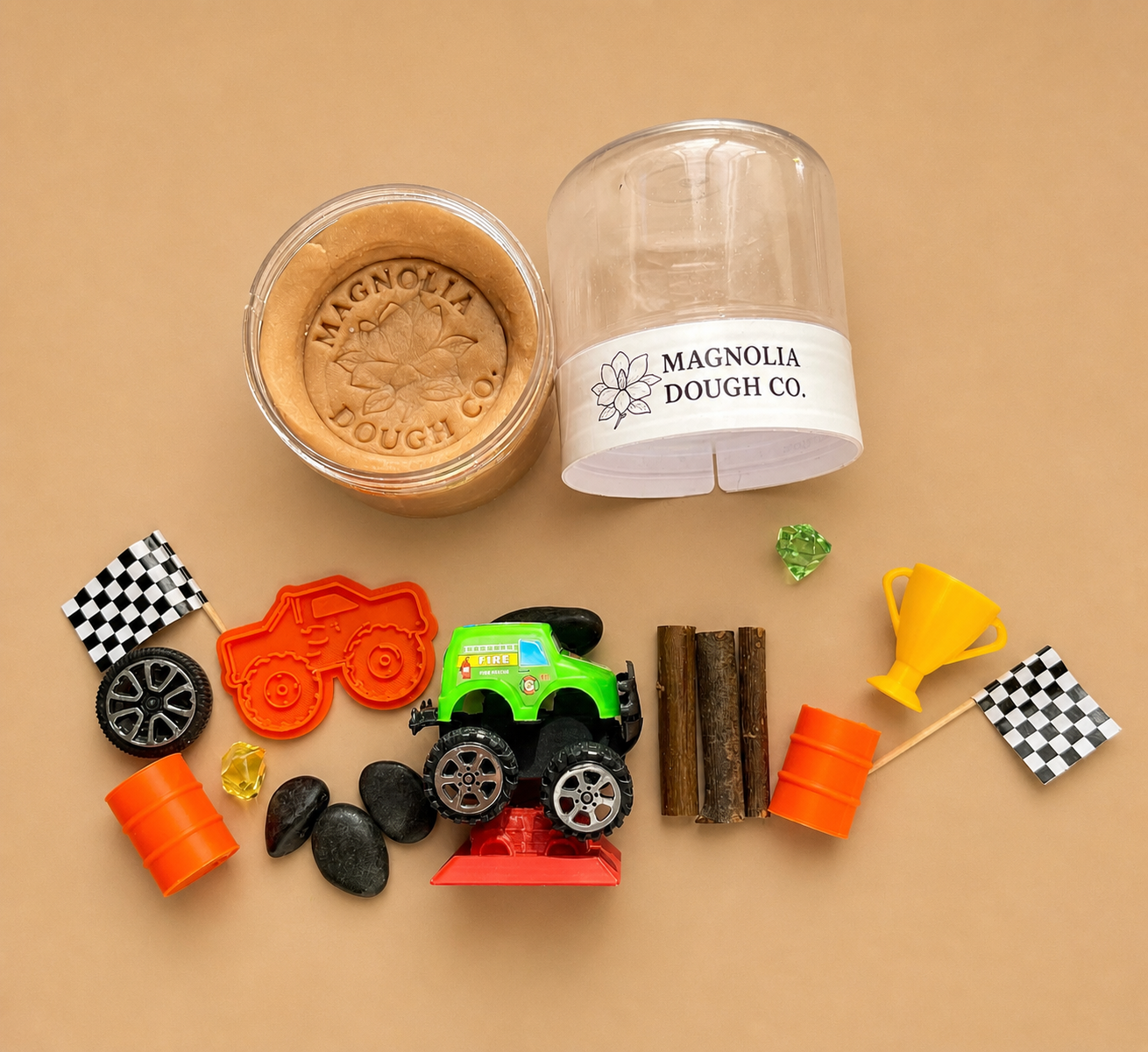 Magnolia Dough Co. Kids Sensory Play Dough Jar, Monster Truck