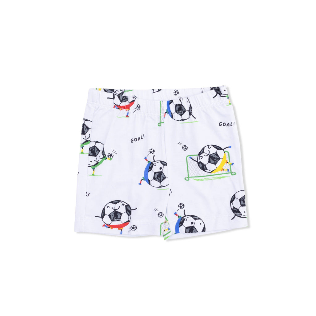 Angel Dear Loungewear Short Set, Soccer Balls Playing Soccer, Blue