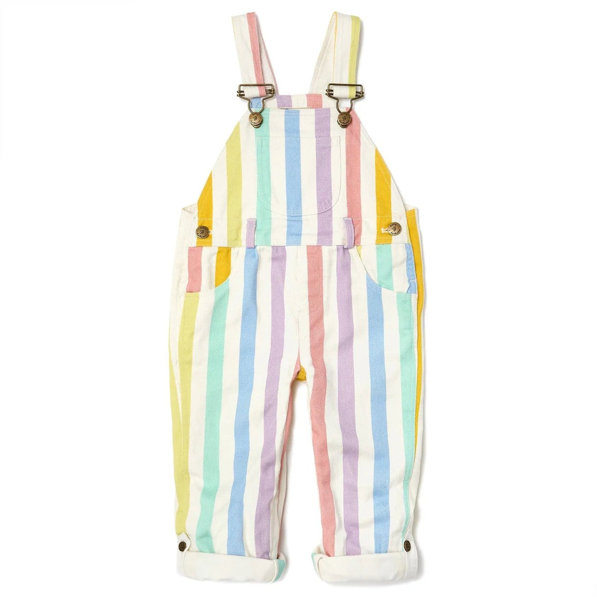 Dotty Dungarees Classic Wide Strap Overalls, Multicolor - Flying Ryno