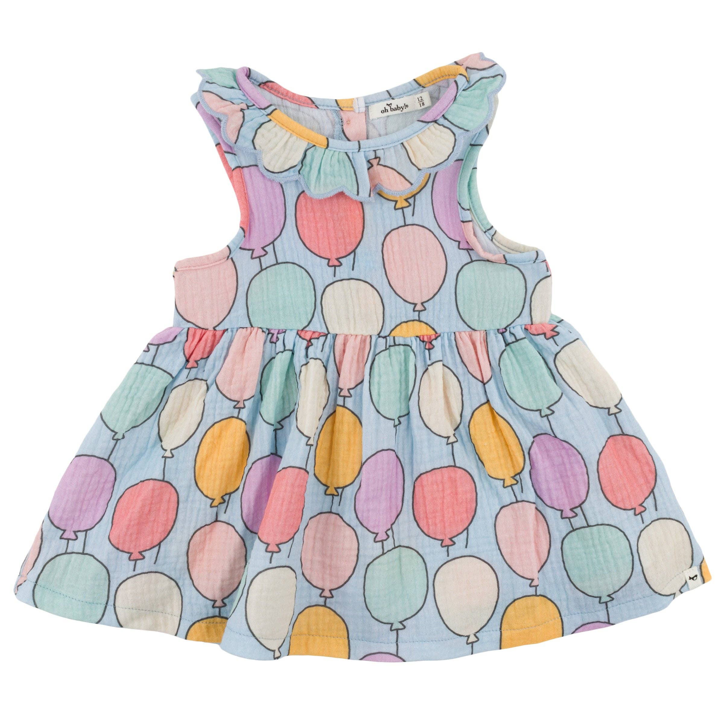 oh baby! Bright Balloons Bella Dress, Periwinkle
