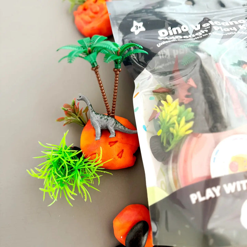 Earth Grown KidsDough Dino Volcano (Cherry Mango) Kiddough Play Kit - Flying Ryno