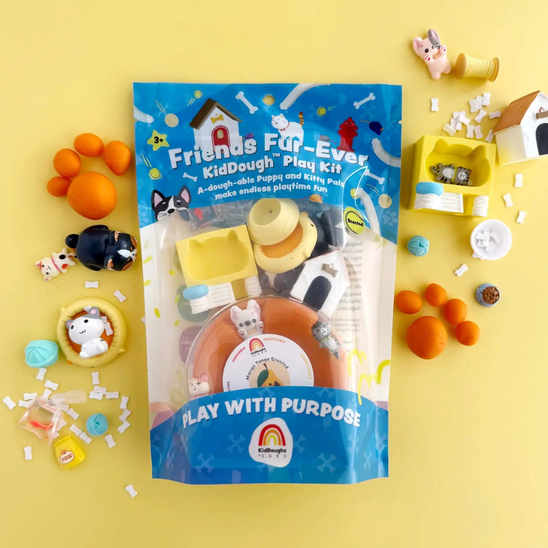 Earth Grown KidsDough Friends Fur - Ever Kiddough Play Kit - Flying Ryno