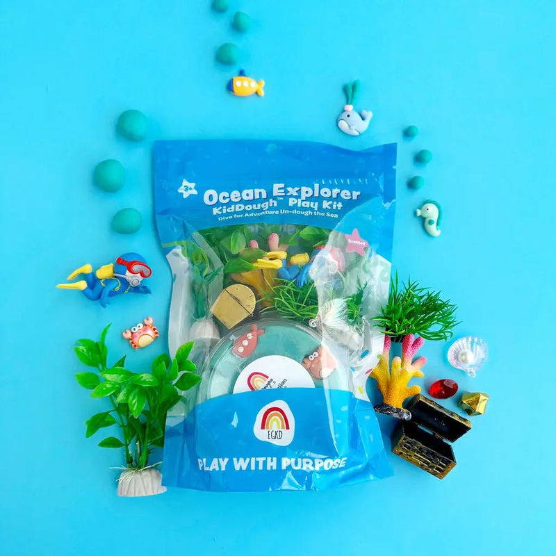 Earth Grown KidsDoughs Ocean Explorer (Blue Hawaiian) Kiddough Play Kit - Flying Ryno