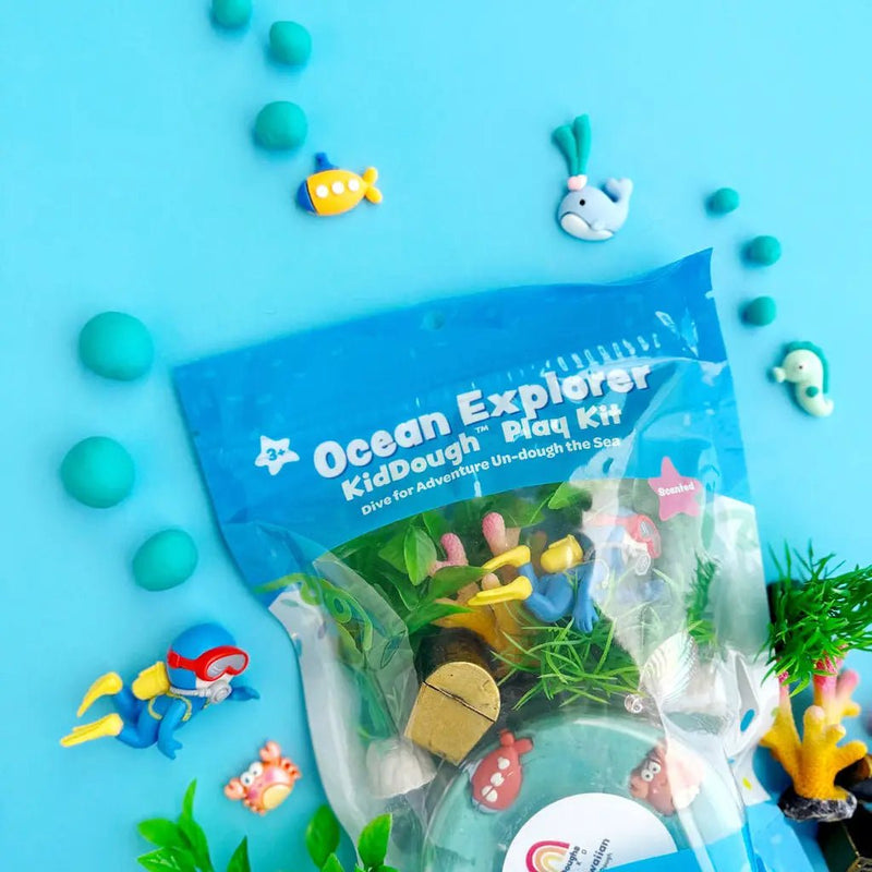 Earth Grown KidsDoughs Ocean Explorer (Blue Hawaiian) Kiddough Play Kit - Flying Ryno