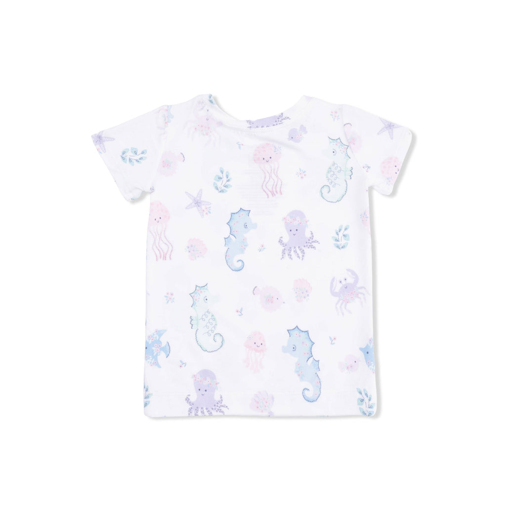 Angel Dear Loungewear Short Set, Floral Sea Creatures
