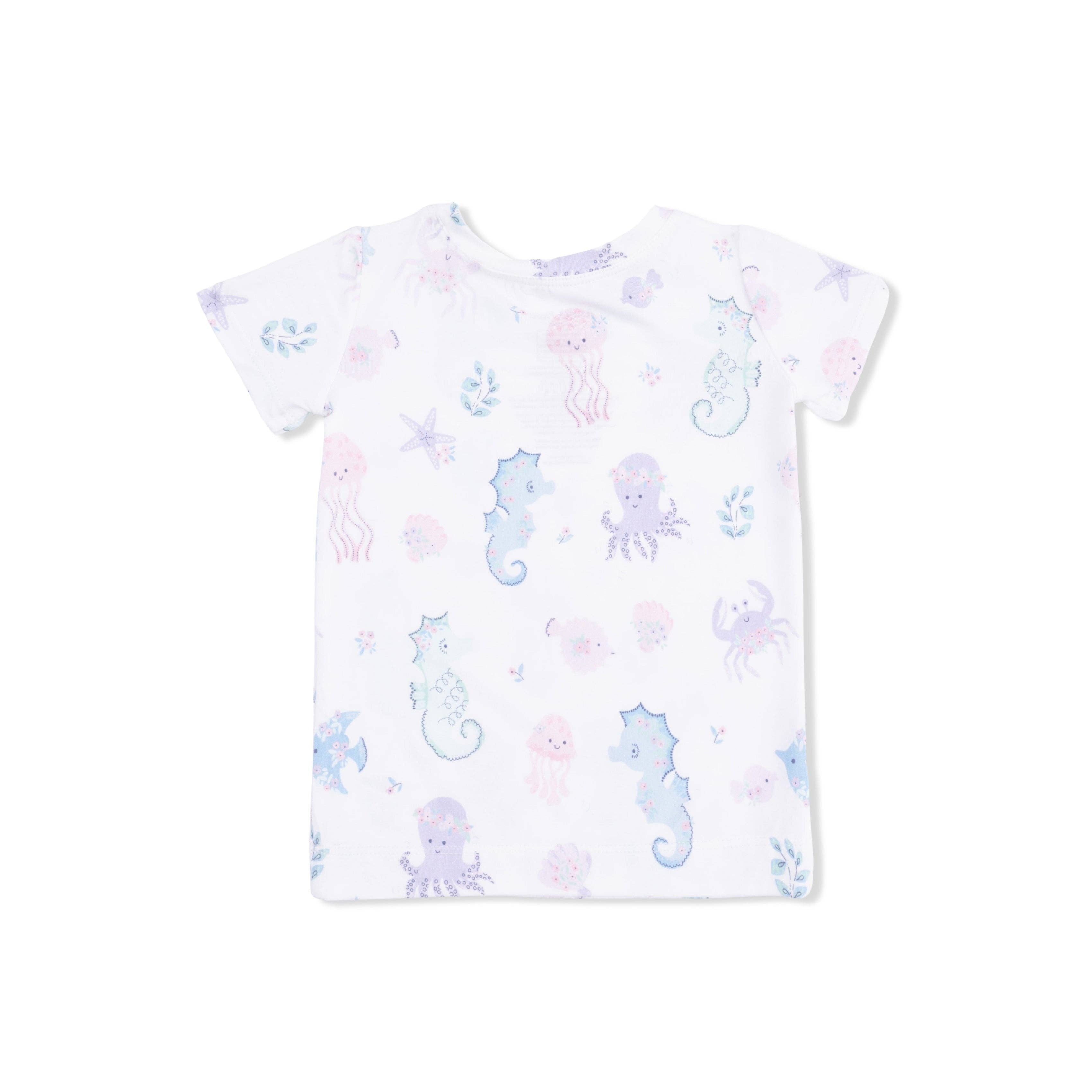 Angel Dear Loungewear Short Set, Floral Sea Creatures