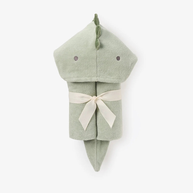 Elegant Baby Dinosaur Hooded Bath Wrap Sage Flying Ryno
