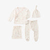 Elegant Baby Newborn Pink Swan Print Organic Cotton Pointelle Layette 3 Pc Gift Set - Flying Ryno