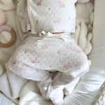 Elegant Baby Newborn Pink Swan Print Organic Cotton Pointelle Layette 3 Pc Gift Set - Flying Ryno