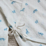 Elegant Baby Preemie Blue Safari Print Organic Cotton Pointelle Layette 3 Pc Gift Set - Flying Ryno