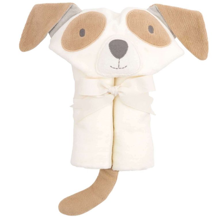 Elegant Baby Tan Puppy Hooded Baby Bath Wrap - Flying Ryno