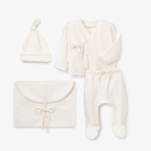 Elegant Baby Whisper White Velour Envelope Bag Newborn Set - Flying Ryno