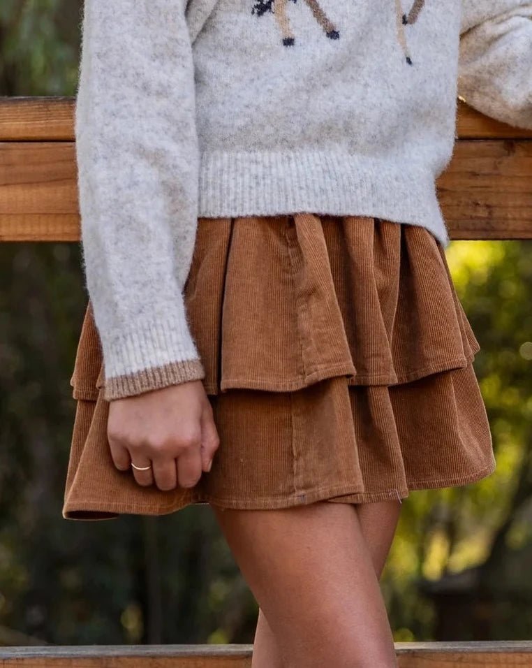Feather 4 Arrow Alex Skirt, Saddle Corduroy - Flying Ryno