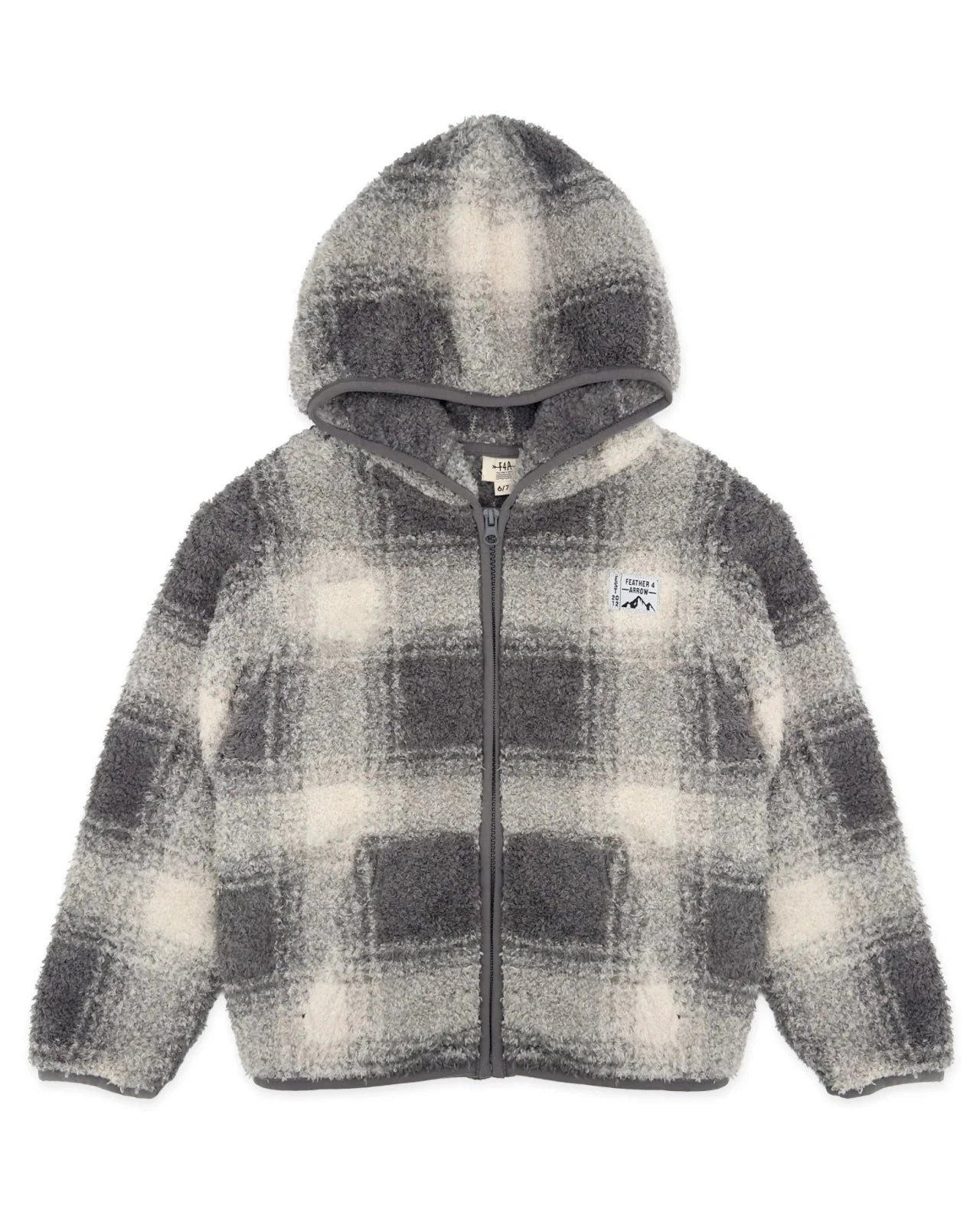 Feather 4 Arrow Rocky Plaid Jacket, Ash Grey - Flying Ryno