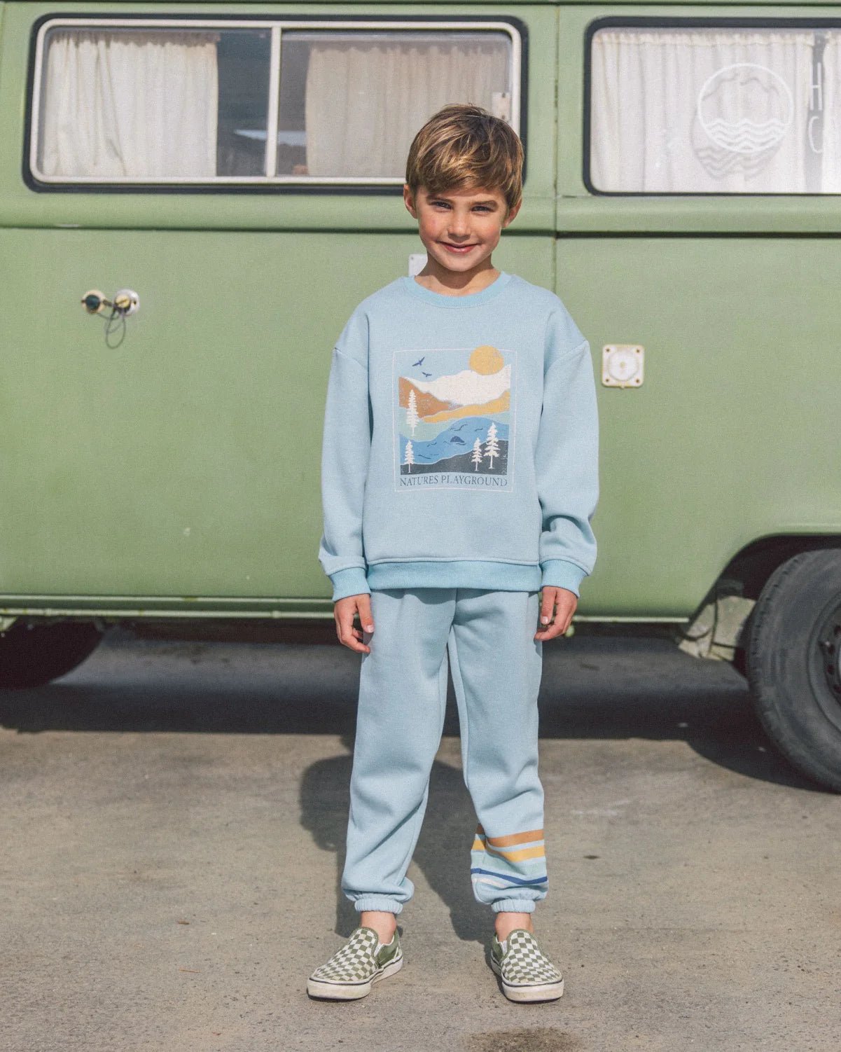 Feather 4 Arrow Ryder Scenic Crew and Wyatt Scenic Jogger Sterling Blue Set - Flying Ryno