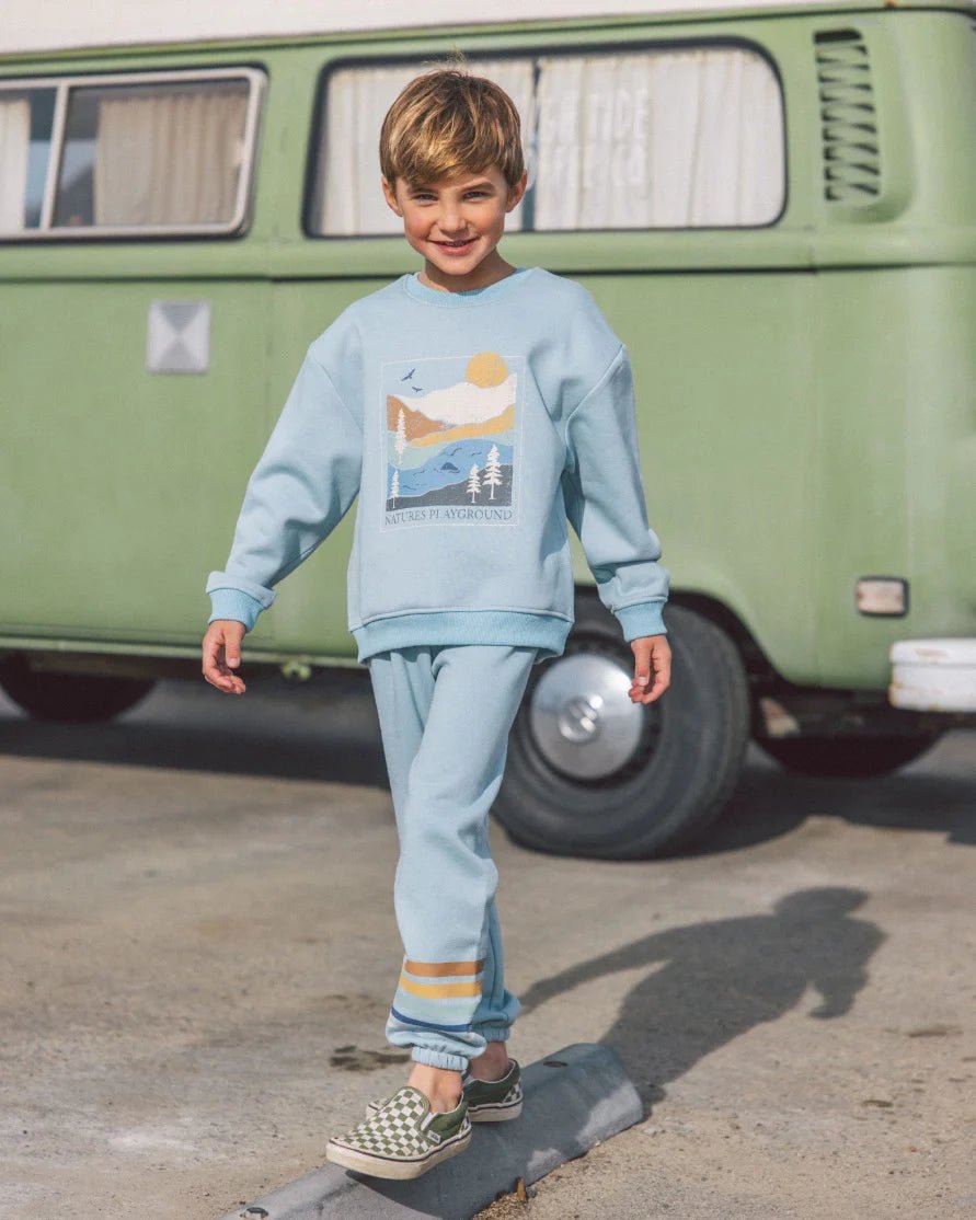 Feather 4 Arrow Ryder Scenic Crew and Wyatt Scenic Jogger Sterling Blue Set - Flying Ryno