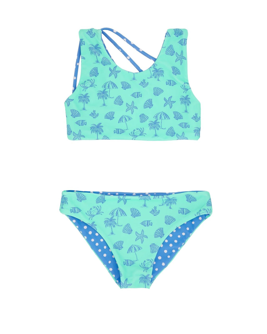 Feather 4 Arrow Summer Sun Reversible Bikini, Aqua Crystal - Flying Ryno