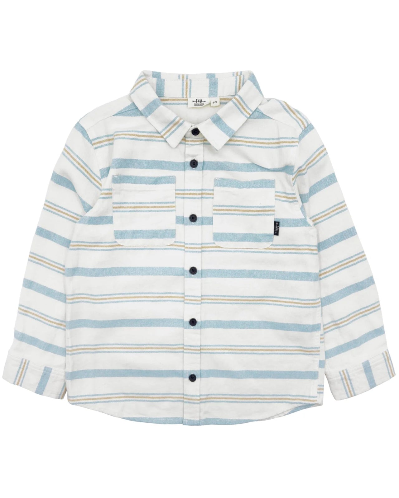 Feather 4 Arrow Sundown Stripe Flannel - Ivory - Flying Ryno