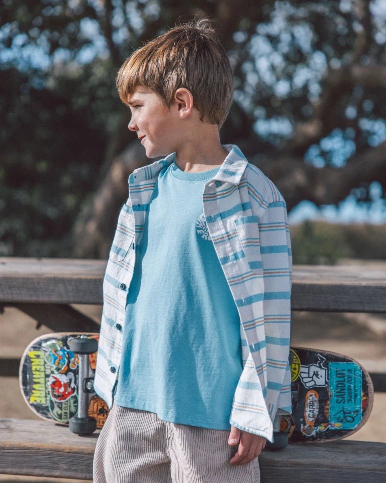 Feather 4 Arrow Sundown Stripe Flannel - Ivory - Flying Ryno