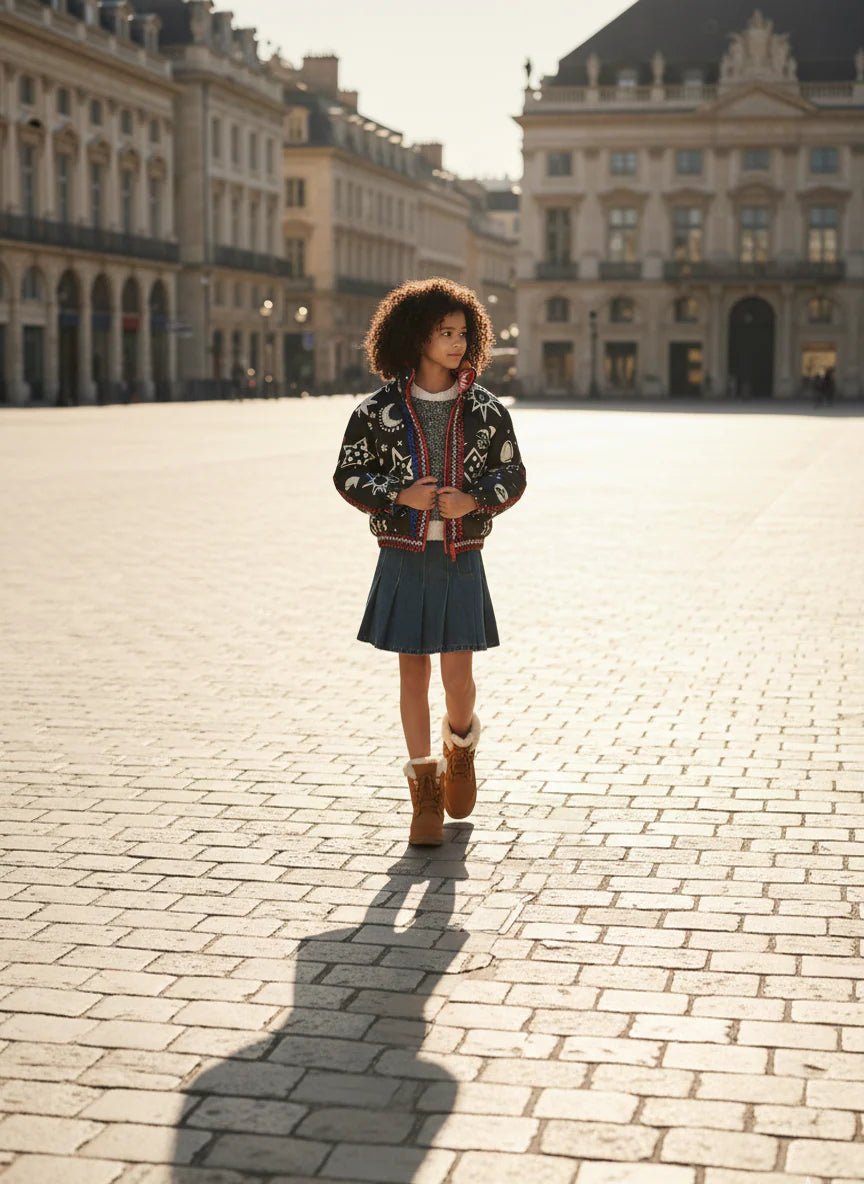 Hannah Banana Reversible Puffer Jacket Black Multi Color - Flying Ryno