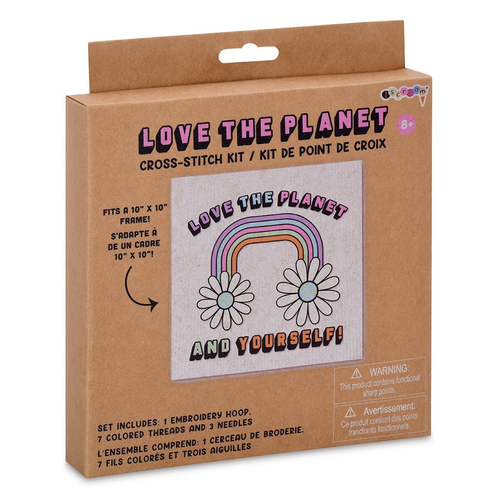 Iscream Love the Planet Cross Stitch Kit - Flying Ryno