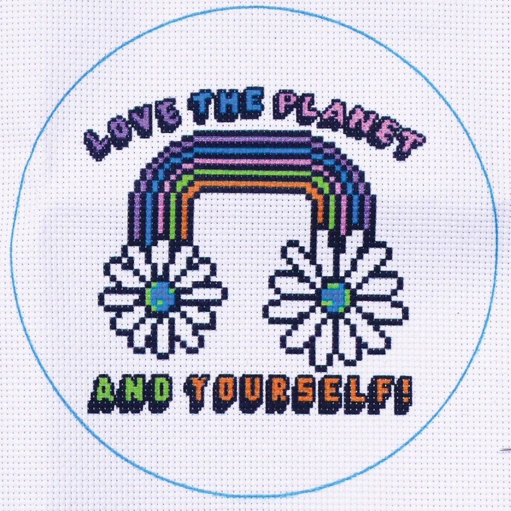 Iscream Love the Planet Cross Stitch Kit - Flying Ryno
