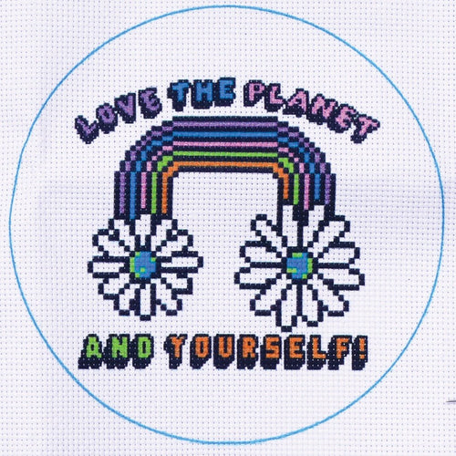 Iscream Love the Planet Cross Stitch Kit - Flying Ryno