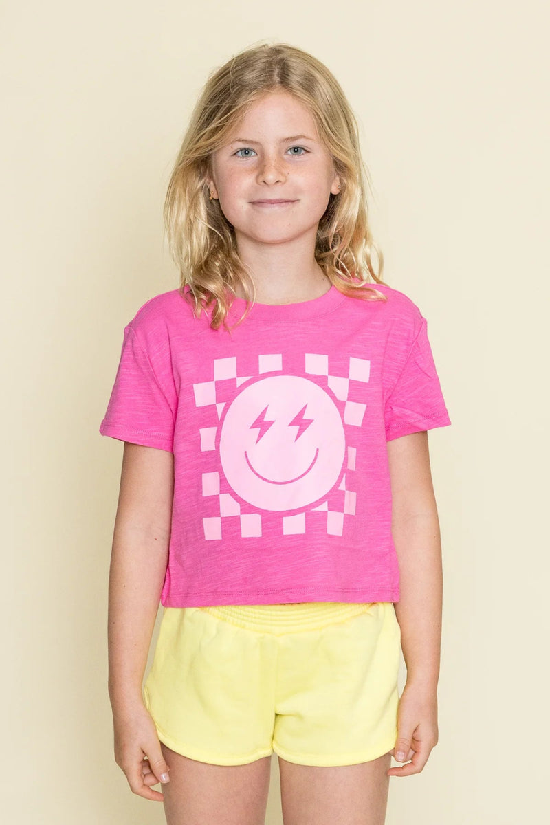 Iscream Smile Check Boxy Tee Shirt - Flying Ryno