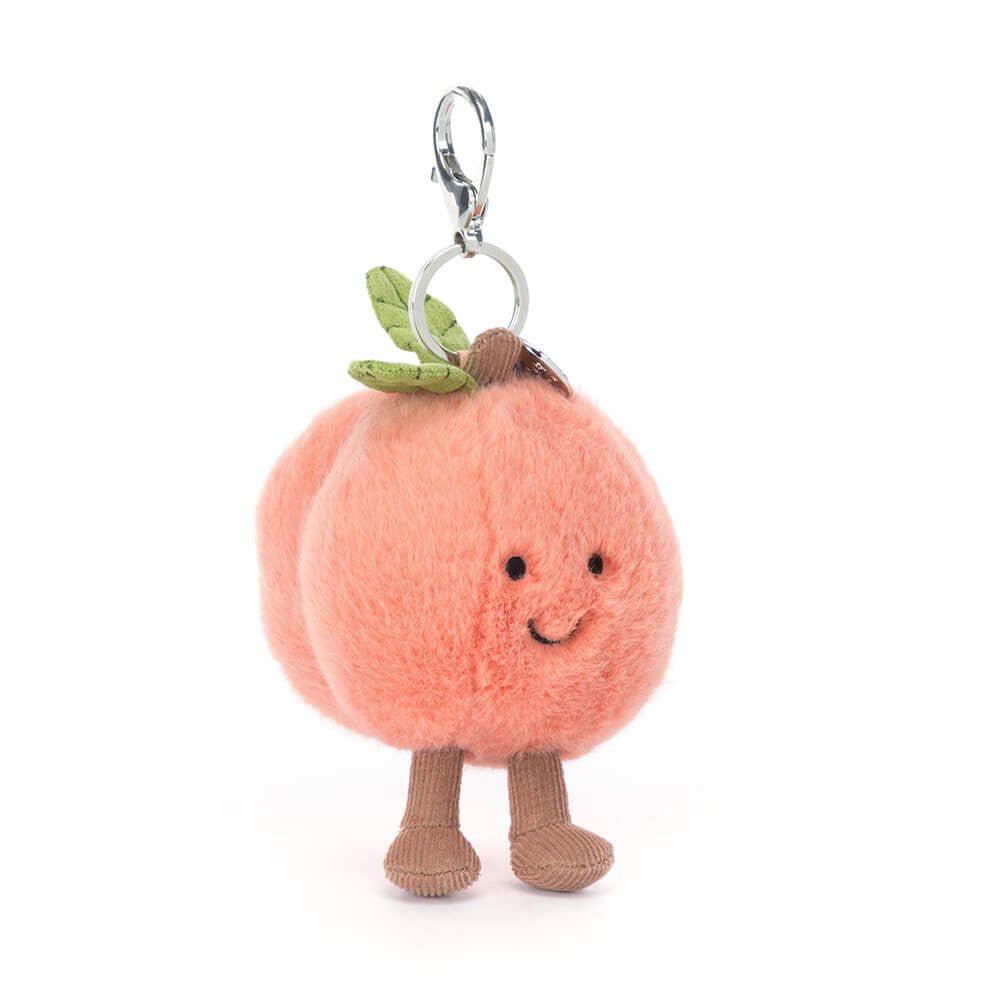 Jellycat Amuseables Peach Bag Charm - Flying Ryno