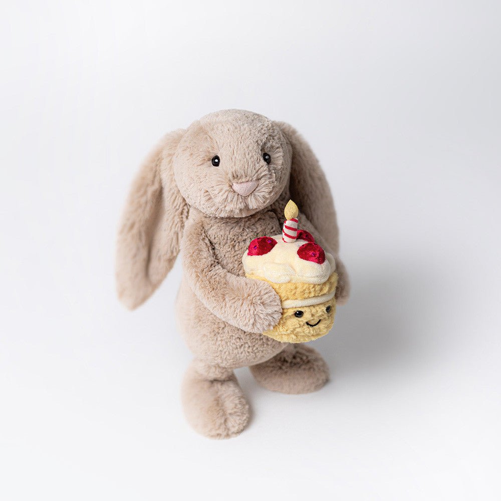 Jellycat Bashful Beige Bunny 'Birthday' - Flying Ryno