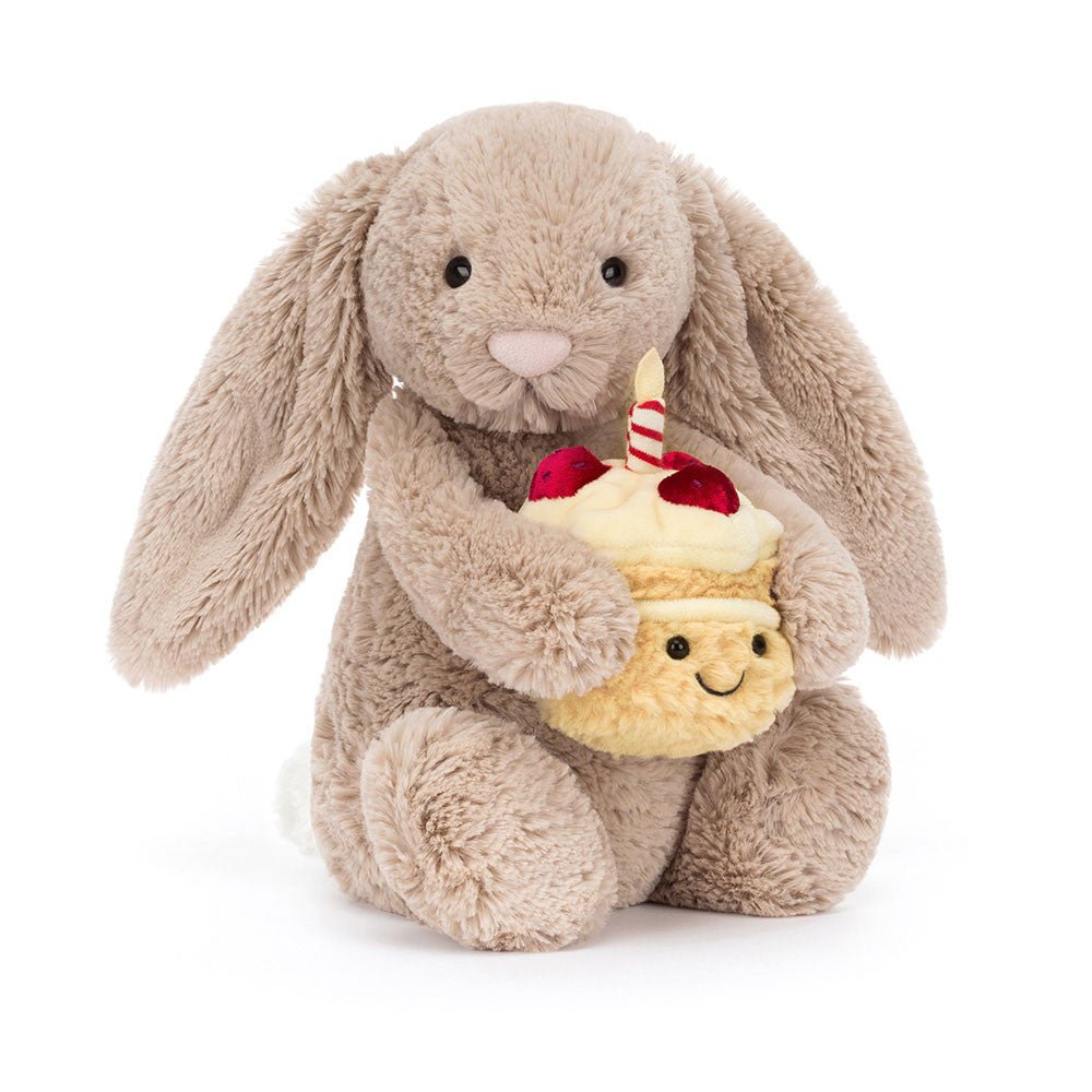 Jellycat Bashful Beige Bunny 'Birthday' - Flying Ryno